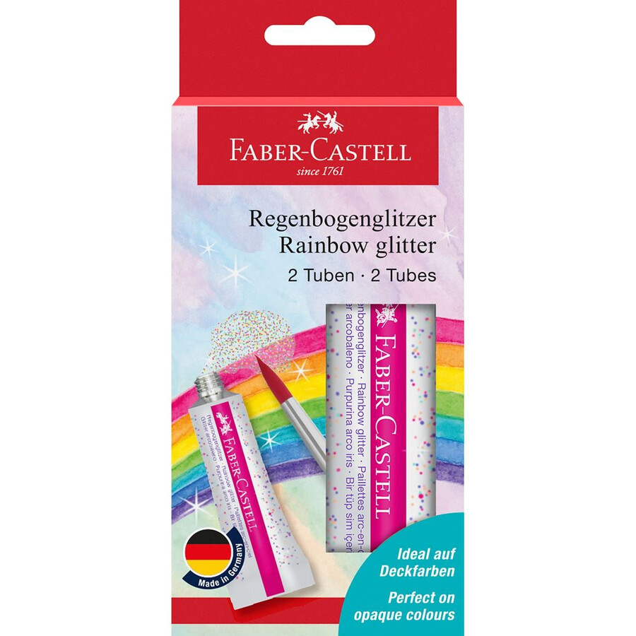 regnbue glitter tube 12 ml 2x blisterkort