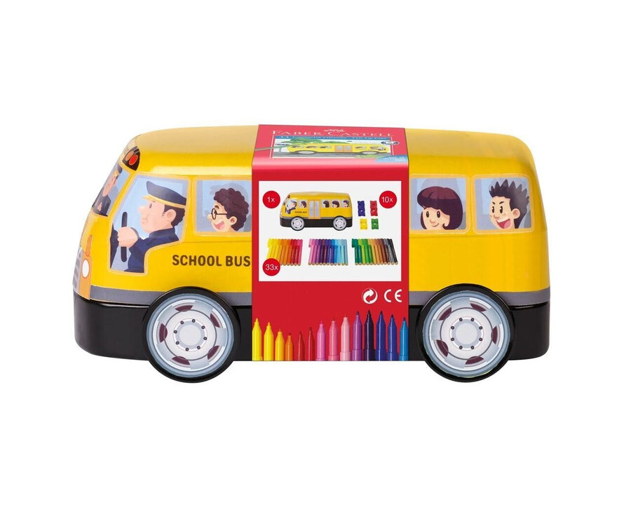 stik fiberpennesæt skolebus