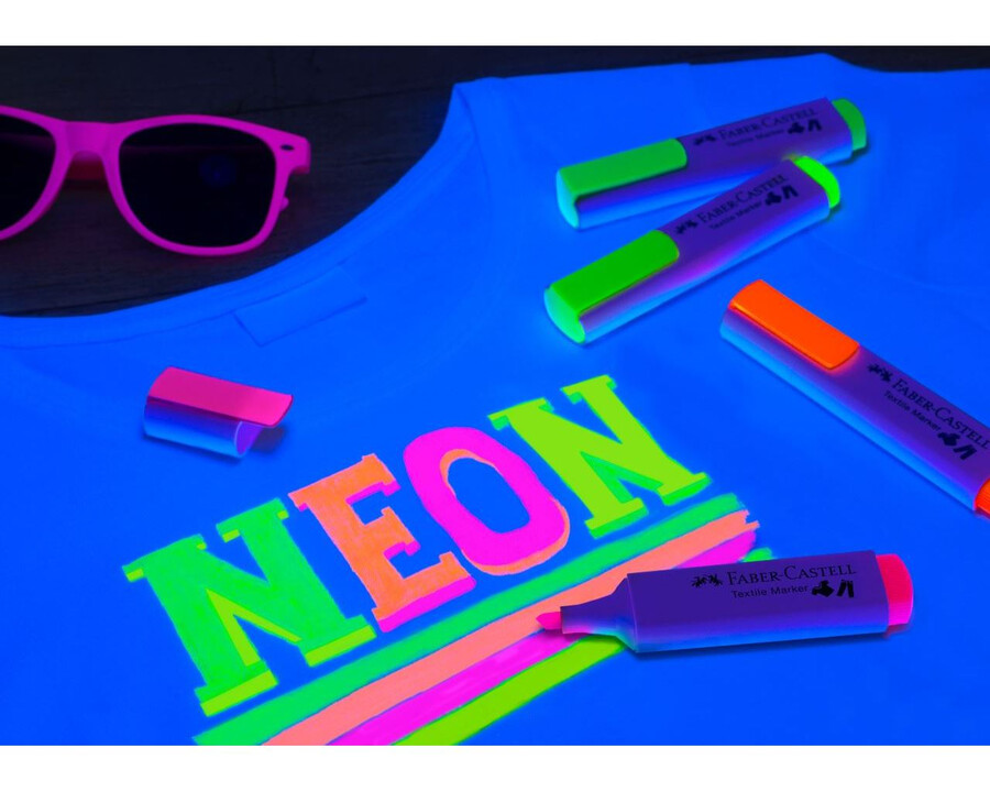 tekstilmarkør neon gulneon pinkneon orangeneon grøn