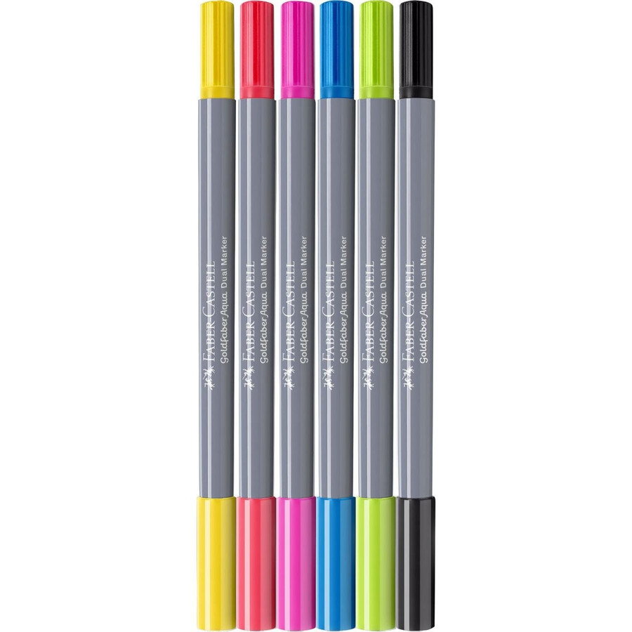goldfaber aqua dobbelt tuschpenne etui med 6 stk.
