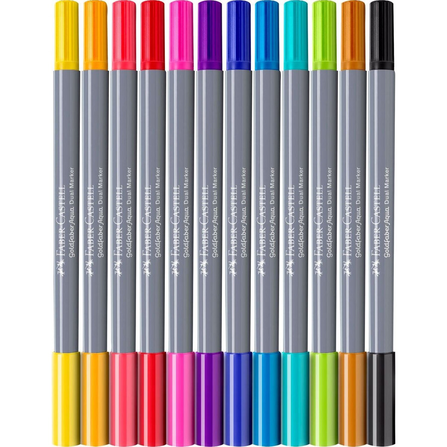 goldfaber aqua dobbelt tuschpenne etui med 12 stk.