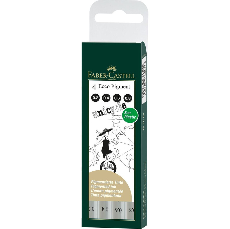 ecco pigment fineliner pung med 4 stk.