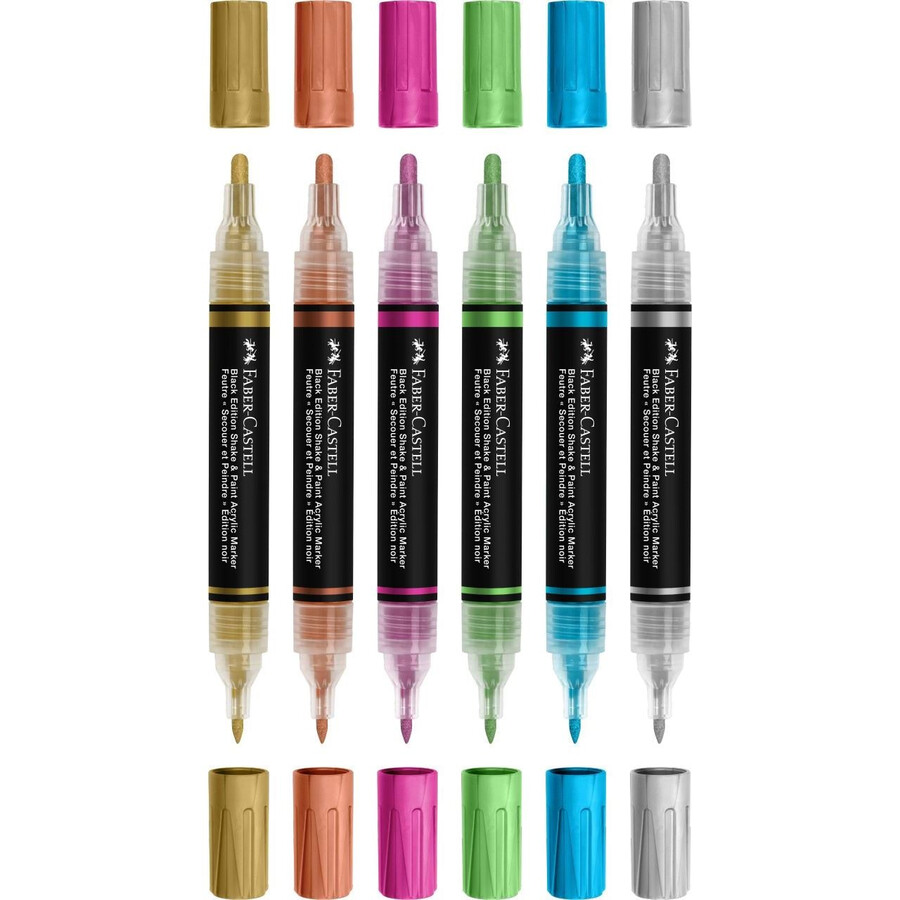 shakepaint metallisk akrylmarker i sort udgave